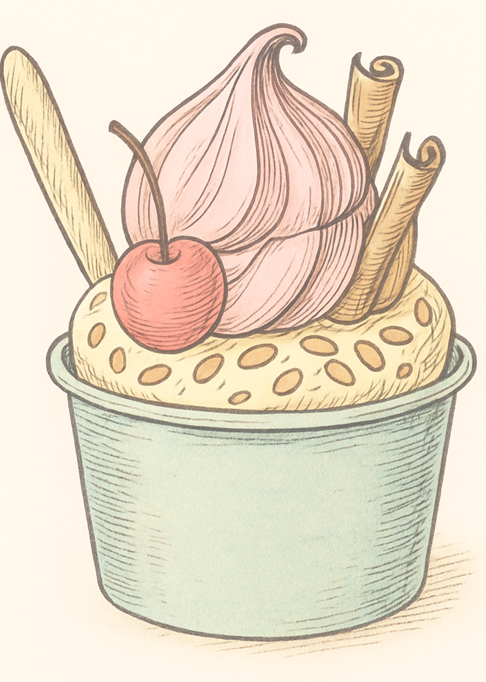 Illustrazione di una coppa di gelato